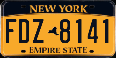 NY license plate FDZ8141