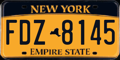 NY license plate FDZ8145