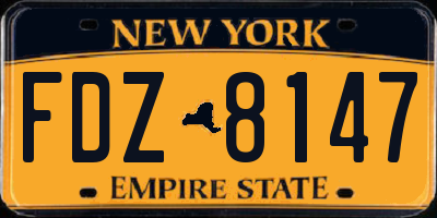 NY license plate FDZ8147