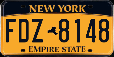 NY license plate FDZ8148