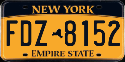 NY license plate FDZ8152