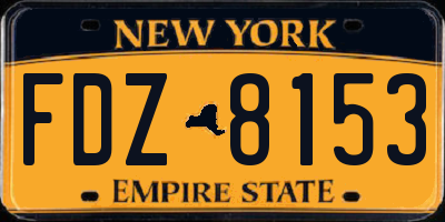 NY license plate FDZ8153