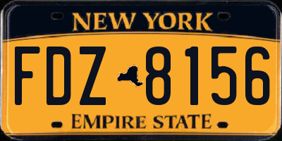 NY license plate FDZ8156