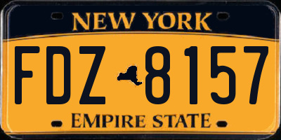 NY license plate FDZ8157