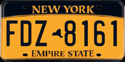 NY license plate FDZ8161