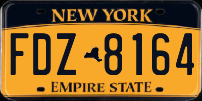 NY license plate FDZ8164
