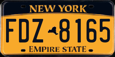 NY license plate FDZ8165