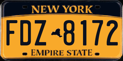 NY license plate FDZ8172
