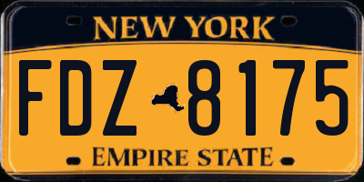 NY license plate FDZ8175