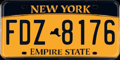 NY license plate FDZ8176