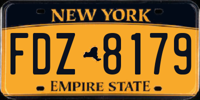 NY license plate FDZ8179