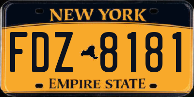 NY license plate FDZ8181