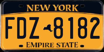 NY license plate FDZ8182