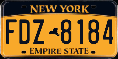 NY license plate FDZ8184