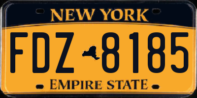NY license plate FDZ8185