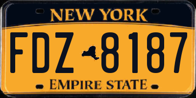 NY license plate FDZ8187