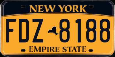 NY license plate FDZ8188