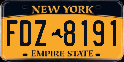 NY license plate FDZ8191