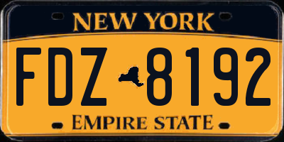 NY license plate FDZ8192