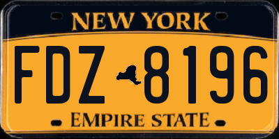 NY license plate FDZ8196