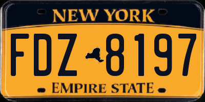 NY license plate FDZ8197