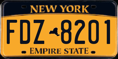NY license plate FDZ8201
