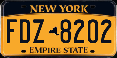 NY license plate FDZ8202