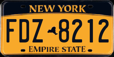 NY license plate FDZ8212