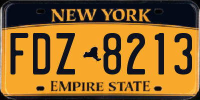 NY license plate FDZ8213