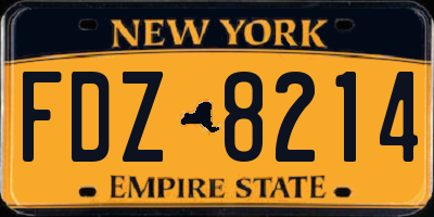 NY license plate FDZ8214