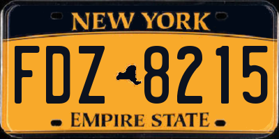 NY license plate FDZ8215