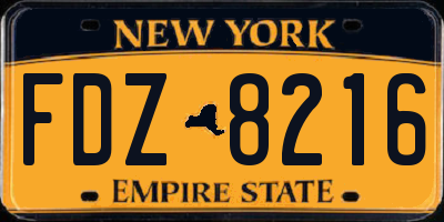NY license plate FDZ8216
