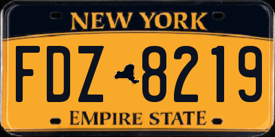 NY license plate FDZ8219