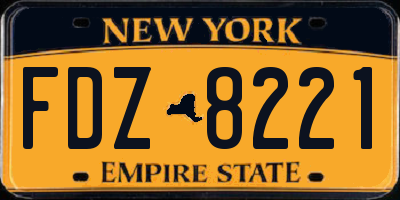 NY license plate FDZ8221