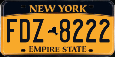 NY license plate FDZ8222