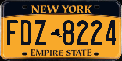 NY license plate FDZ8224