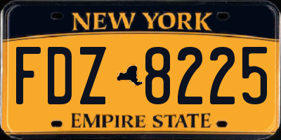 NY license plate FDZ8225