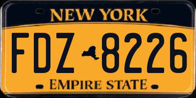 NY license plate FDZ8226
