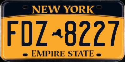 NY license plate FDZ8227