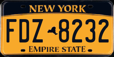 NY license plate FDZ8232