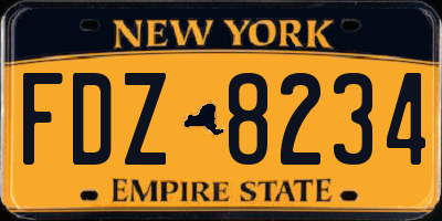 NY license plate FDZ8234