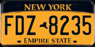 NY license plate FDZ8235
