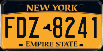NY license plate FDZ8241