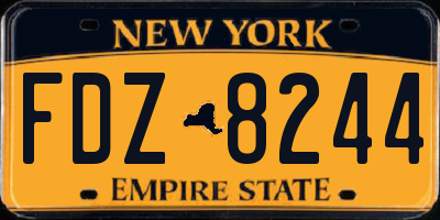 NY license plate FDZ8244