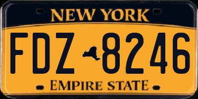 NY license plate FDZ8246