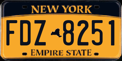 NY license plate FDZ8251