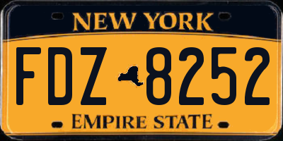 NY license plate FDZ8252