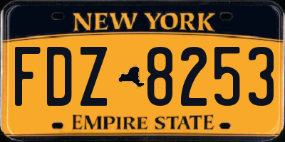 NY license plate FDZ8253