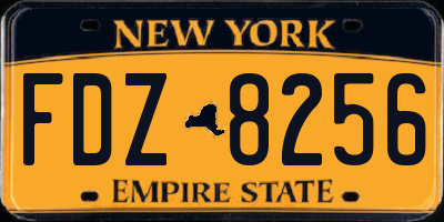 NY license plate FDZ8256