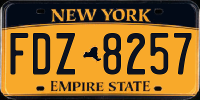 NY license plate FDZ8257